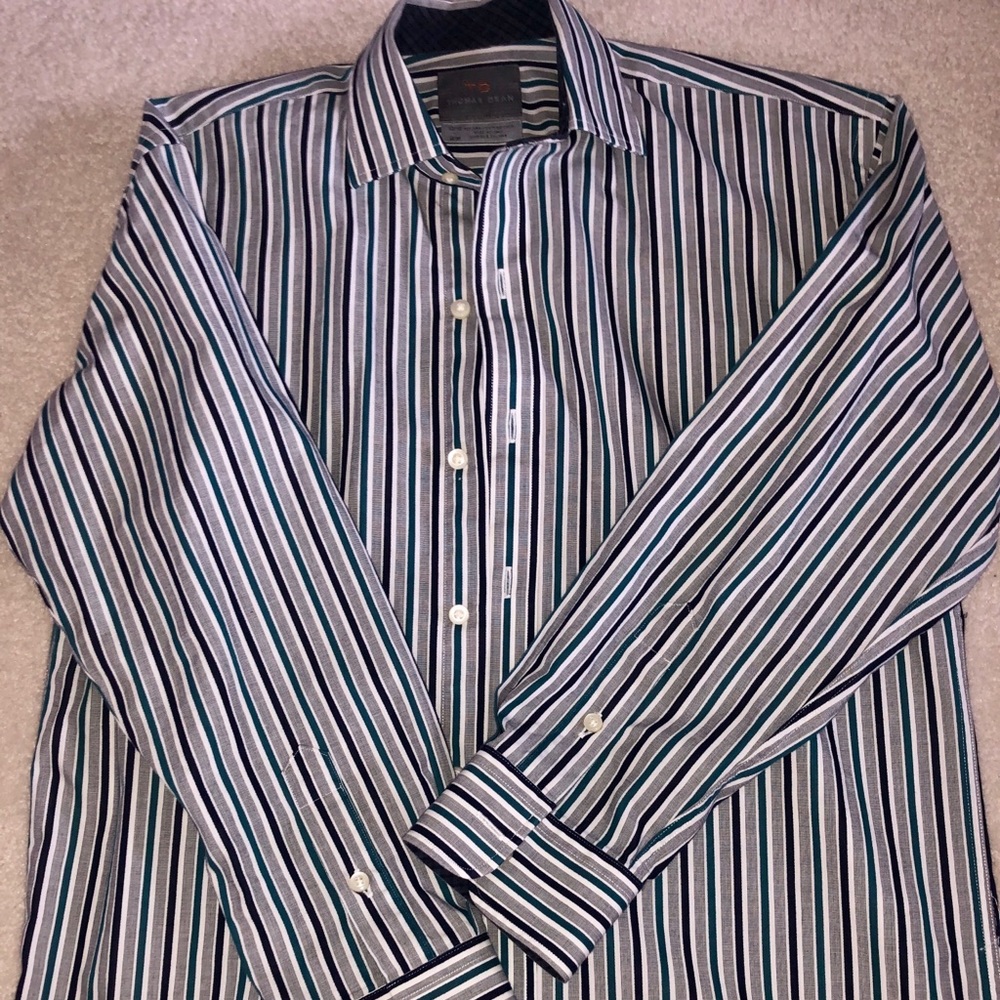 Thomas Dean Button Down Dress Shirt